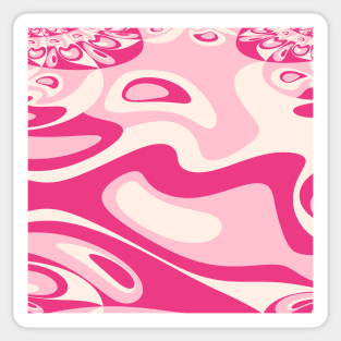 Go With the Flow - 60's Groovy Shapes in Raspberry, Pink and Cream Sticker